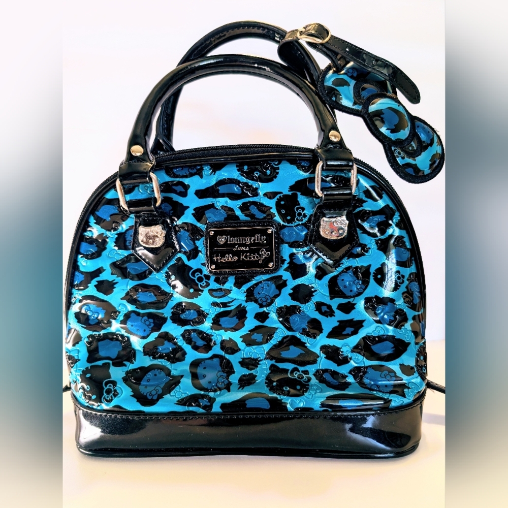 Loungefly Hello Kitty Turquoise Leopard Dome Purse "RARE"